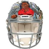 Casque authentique dédicacé Riddell Speed ​​des Cowboys de Dallas par Herschel Walker - Illustration de Charles Fazzino - XP14012994