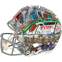 Casque authentique dédicacé Riddell Speed ​​des Cowboys de Dallas par Herschel Walker - Illustration de Charles Fazzino - XP14012994