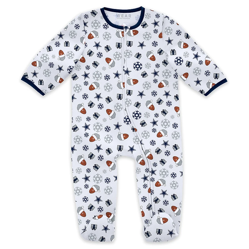 Vêtements pour bébés et nouveau-nés par Erin Andrews Ensemble pyjama bavoir à fermeture éclair les fêtes des Cowboys de Dallas