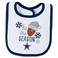 Infant & Newborn WEAR by Erin Andrews Dallas Cowboys Holiday Full-Zip Sleeper Bib Set