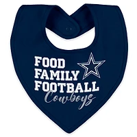 Infant & Newborn WEAR by Erin Andrews Dallas Cowboys Sleep and Play Full-Zip Sleeper Bib Set