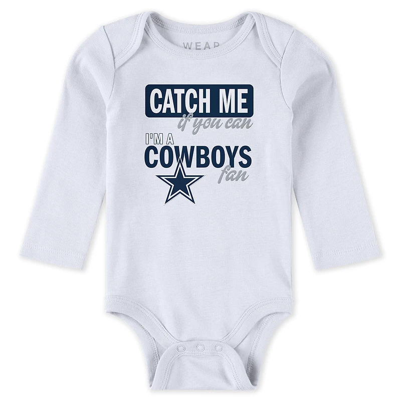 Infant & Newborn WEAR by Erin Andrews Dallas Cowboys Three-Piece Turn Me Around Bodysuits Pant Set
