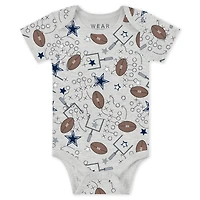 Infant & Newborn WEAR by Erin Andrews Dallas Cowboys Three-Piece Turn Me Around Bodysuits Pant Set