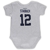 Body pour bébé Mitchell & Ness Roger Staubach gris chiné Dallas Cowboys Mainliner Nom et numéro du joueur retraité