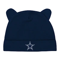 Infant Navy/White Dallas Cowboys Baby Bear Cuffed Knit Hat Set