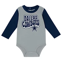 Infant Navy Dallas Cowboys Double Up Long Sleeve Bodysuit and Pants Set
