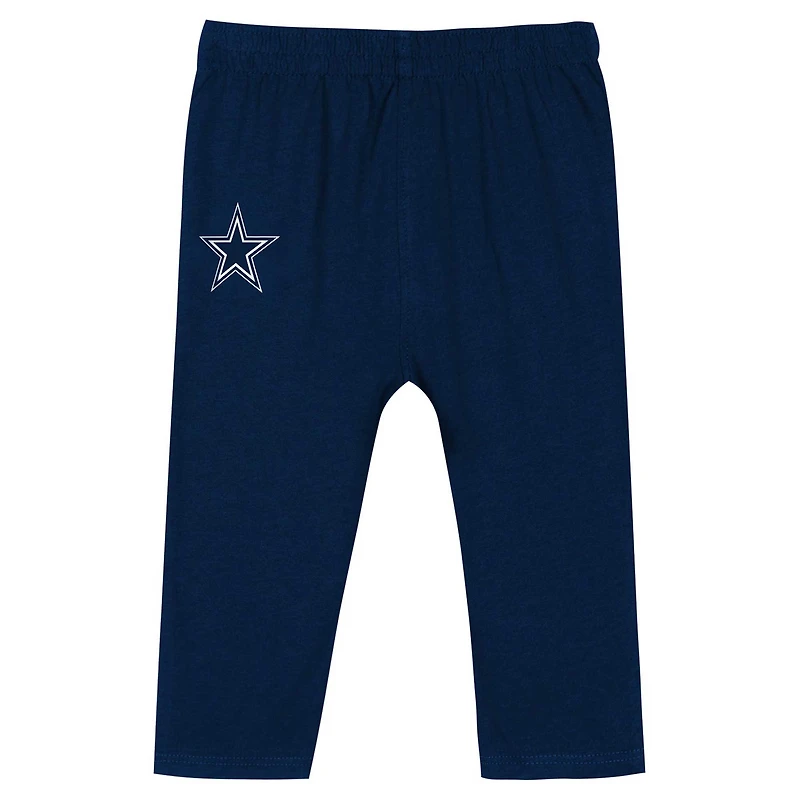 Infant Navy Dallas Cowboys Double Up Long Sleeve Bodysuit and Pants Set