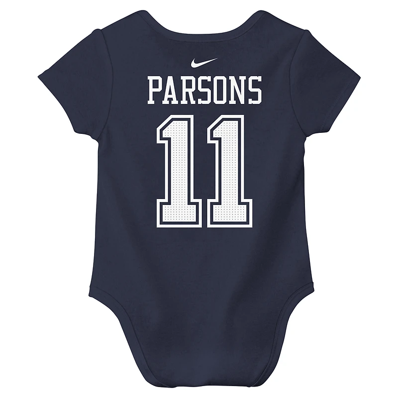 Infant Nike Micah Parsons Navy Dallas Cowboys Name & Number Bodysuit