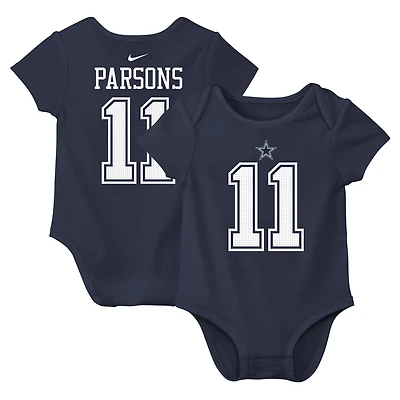 Infant Nike Micah Parsons Navy Dallas Cowboys Name & Number Bodysuit