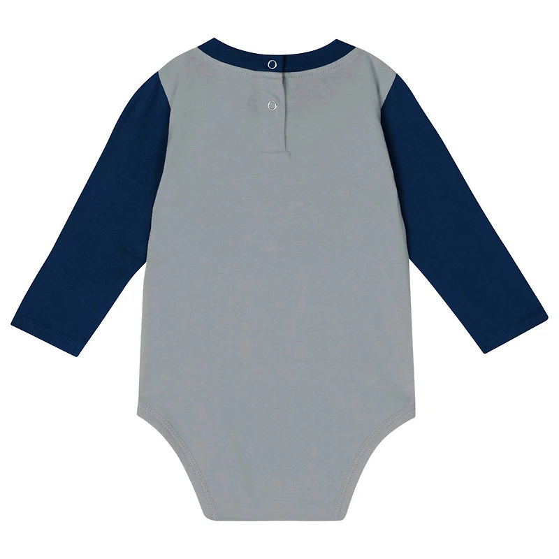 Infant Silver/Navy Dallas Cowboys Double Up Long Sleeve Bodysuit Pant Set