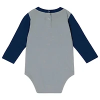 Infant Silver/Navy Dallas Cowboys Double Up Long Sleeve Bodysuit Pant Set