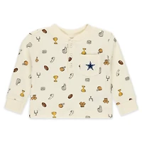 Ensemble de nuit deux pièces en tricot gaufré pour bébé WEAR by Erin Andrews, couleur crème, motif Dallas Cowboys