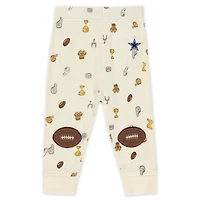 Infant WEAR by Erin Andrews Cream Dallas Cowboys Two-Piece Waffle-Knit Sleep Set