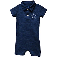 Body bébé Wes & Willy bleu marine Dallas Cowboys, modèle polo à jambes courtes en fil nuageux