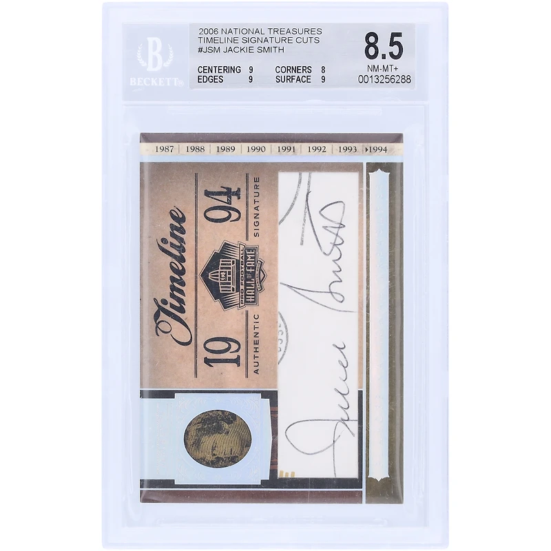 Jackie Smith Dallas Cowboys Autographed 2006 Playoff National Treasures Cut Auto #TL-JS #1/1 BGS Authenticated 8.5/8 Card - 9,8,9,9 Subgrades