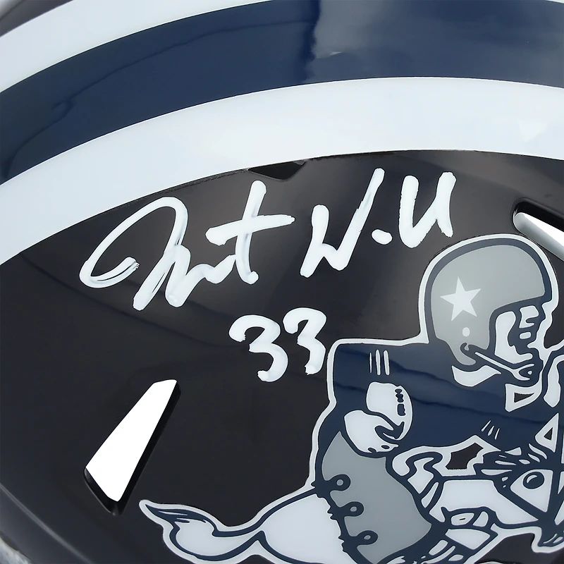 Casque miniature Riddell Joe Speed ​​des Dallas Cowboys, autographié par Javonte Williams