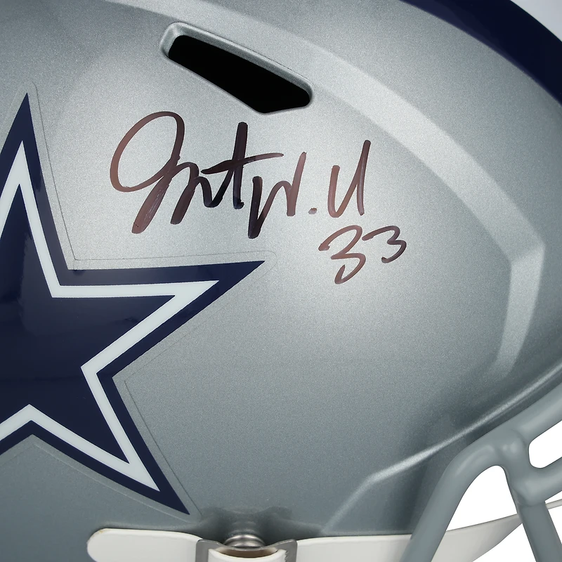 Javonte Williams Dallas Cowboys Autographed Riddell Speed Replica Helmet  