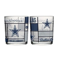 Logo Brands Dallas Cowboys 12oz. Quilted Stained Two-Pack Rocks Glass Set