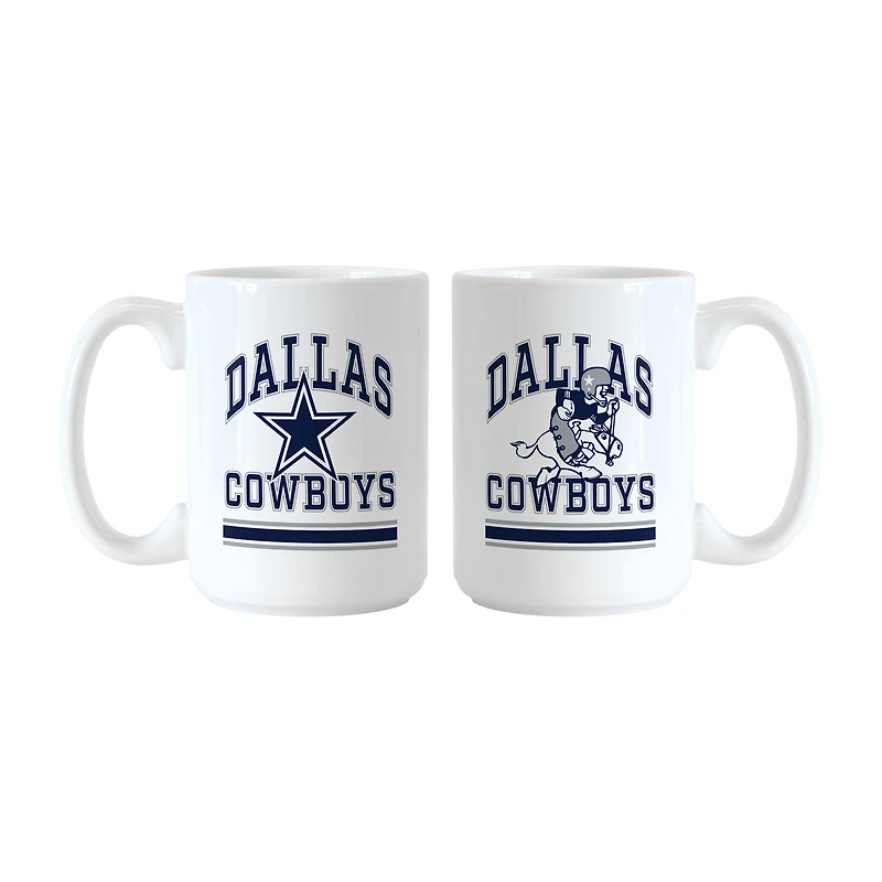 Logo Brands Dallas Cowboys 15oz. Current & Throwback Mug Set