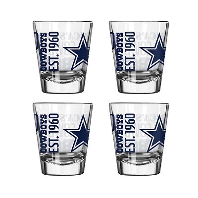 Logo Brands Dallas Cowboys 4-Pack 2oz. Shot Glass Set