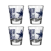 Logo Brands Dallas Cowboys 4-Pack 2oz. Shot Glass Set