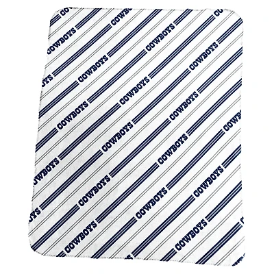 Couverture polaire à rayures verticales classiques Dallas Cowboys 50" x 60" (127 x 152 cm) avec logo de la marque