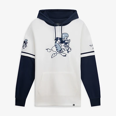 Men's '47 White/Black Dallas Cowboys Throwback Shortstop Pullover Hoodie