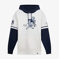 Men's '47  White/Black Dallas Cowboys Throwback Shortstop Pullover Hoodie