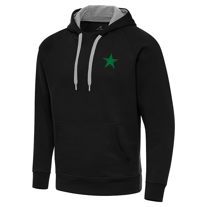 Men's Antigua Black Dallas Cowboys St. Patrick's Day Victory Pullover Hoodie