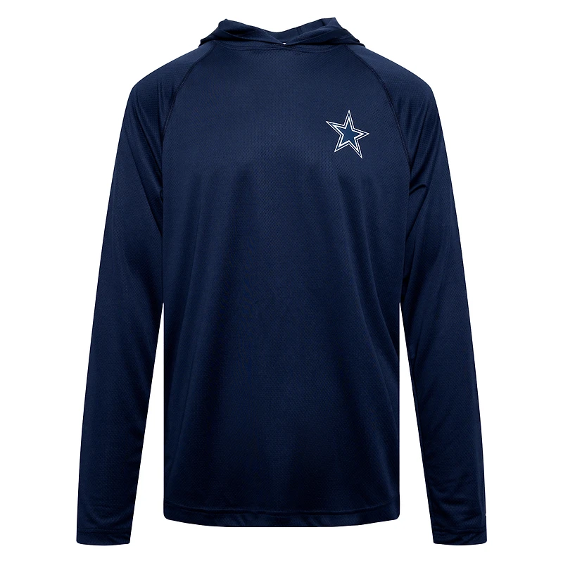 Sweat à capuche raglan Solar Stream Omni-Wick bleu marine Columbia pour homme des Cowboys de Dallas