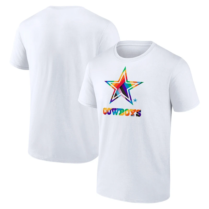 Men's Fanatics  White Dallas Cowboys Pride Logo T-Shirt