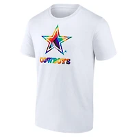 T-shirt Fanatics blanc pour homme avec logo Dallas Cowboys Pride