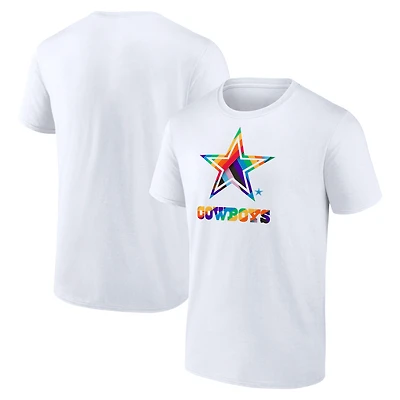 Men's Fanatics  White Dallas Cowboys Pride Logo T-Shirt