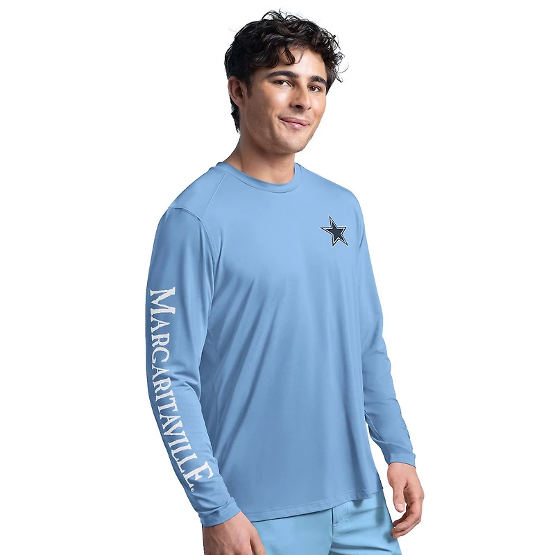 Men's G-III Sports by Carl Banks  Light Blue Dallas Cowboys Margaritaville Rock Harbor Long Sleeve Rashguard Top