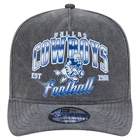 Men's New Era  Black Dallas Cowboys Throwback Washed A-Frame 9FIFTY Snapback Hat