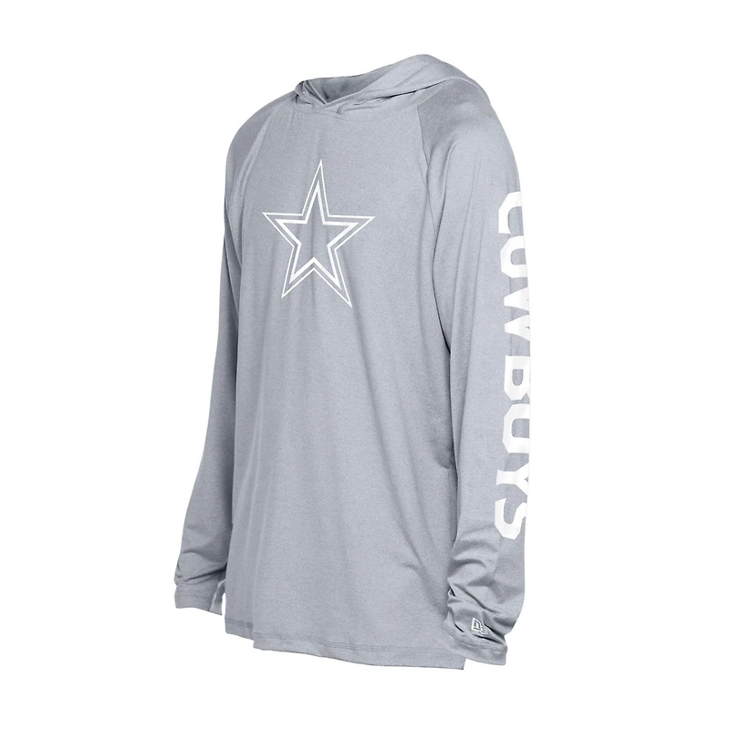 Men's New Era  Gray Dallas Cowboys Adventure Collection Raglan Long Sleeve Hoodie T-Shirt