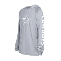 Men's New Era  Gray Dallas Cowboys Adventure Collection Raglan Long Sleeve Hoodie T-Shirt
