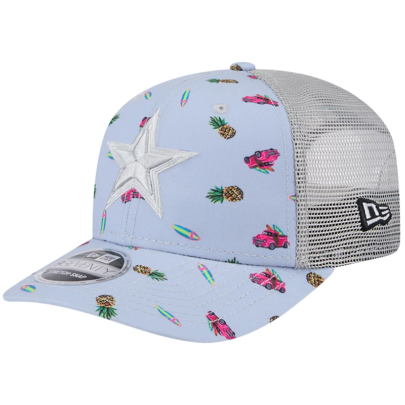 Casquette ajustable 9SEVENTY gris Dallas Cowboys Adventure Surfboard de New Era pour homme
