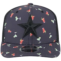 Men's New Era  Navy/Black Dallas Cowboys Adventure Drinks Pattern 9SEVENTY Stretch-Snap Hat