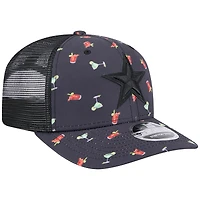 Men's New Era  Navy/Black Dallas Cowboys Adventure Drinks Pattern 9SEVENTY Stretch-Snap Hat