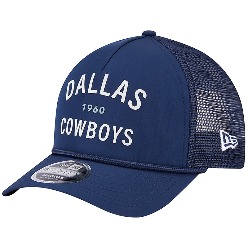 Men's New Era Navy Dallas Cowboys Active Minimalist M-Crown A-Frame 9FORTY Adjustable Hat