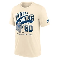 T-shirt Nike Natural Dallas Cowboys Rewind Tri-Blend pour homme