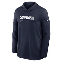 Men's Nike  Navy Dallas Cowboys Pure Fury Performance Long Sleeve Hooded T-Shirt