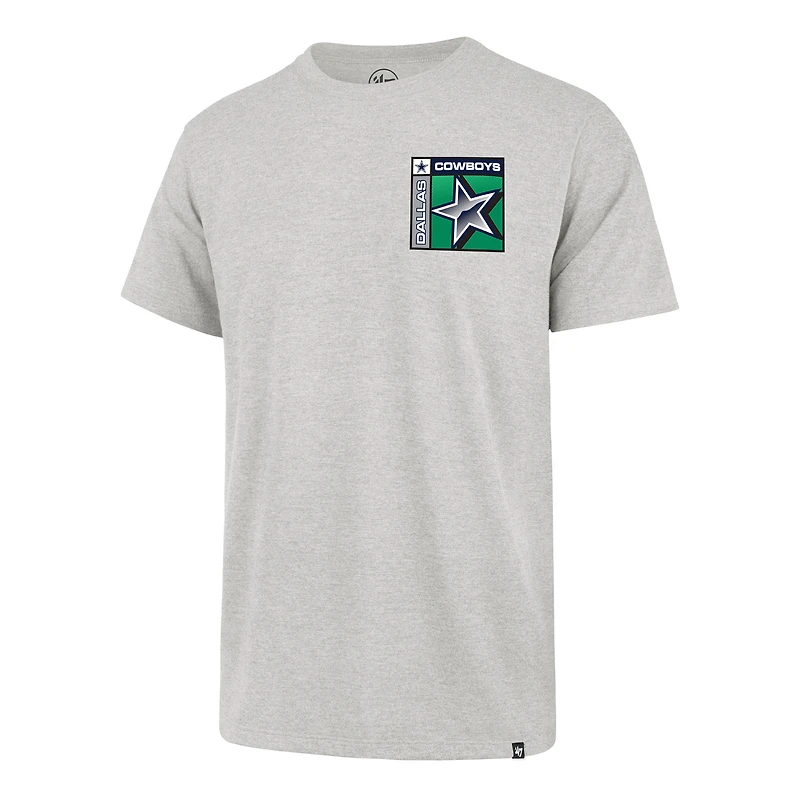 Men's '47  Heather Gray Dallas Cowboys Chrome Plate Franklin T-Shirt