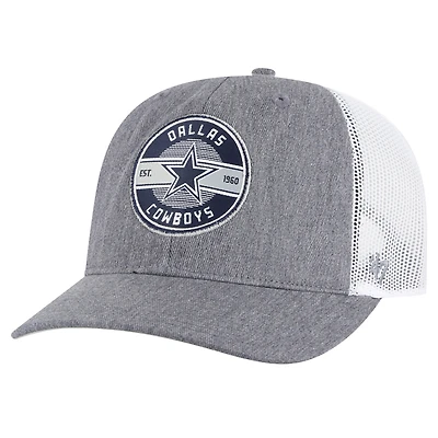 Men's '47 Heather Gray Dallas Cowboys Hash Mark Trucker Adjustable Hat