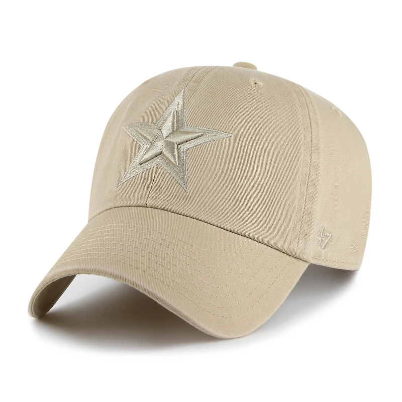 Men's '47  Khaki Dallas Cowboys Tonal Clean-Up Adjustable Hat