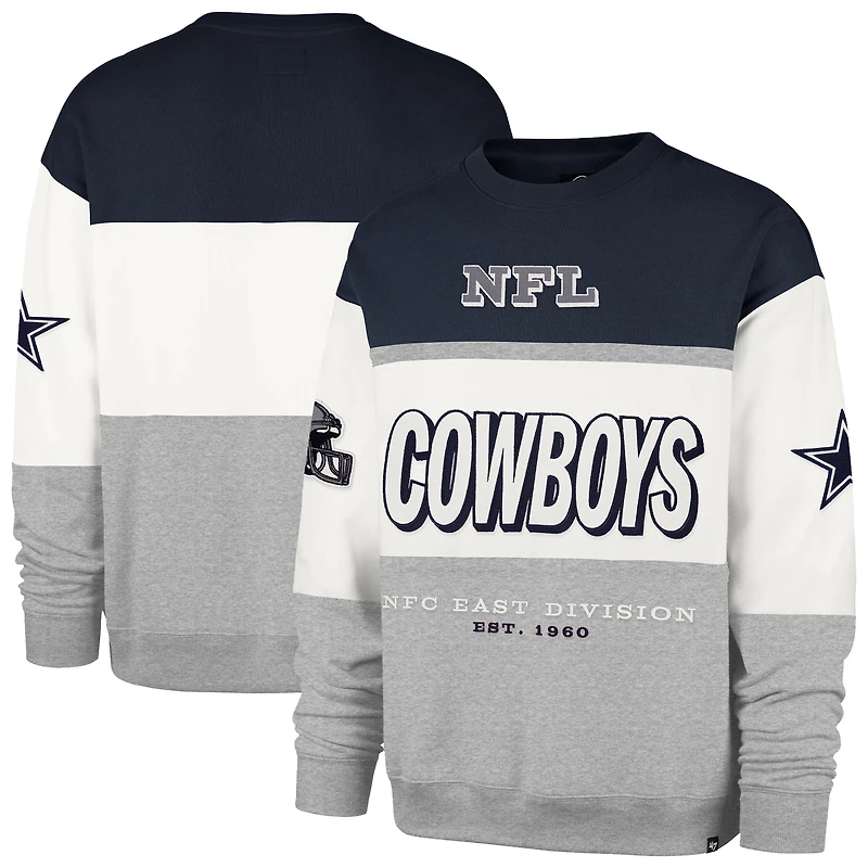 Men's '47 Navy/Gray Dallas Cowboys Breeze Maximalist Sweatshirt