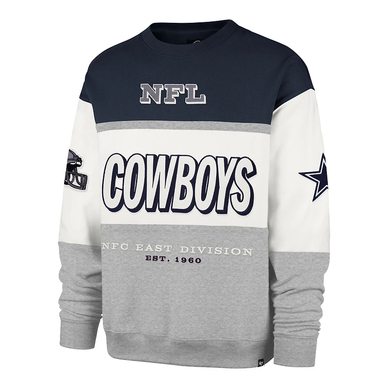 Men's '47 Navy/Gray Dallas Cowboys Breeze Maximalist Sweatshirt