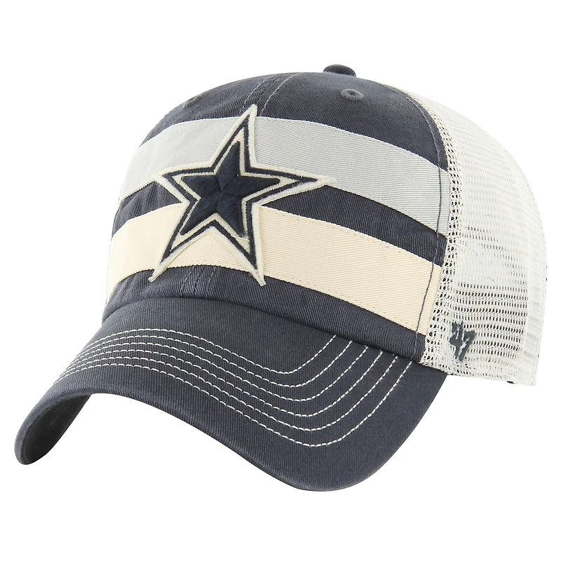 Men's '47 Navy/Natural Dallas Cowboys Clubhouse Boon Trucker Clean Up Adjustable Hat