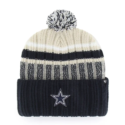Men's '47 Navy Dallas Cowboys Long Range Cuffed Knit Hat with Pom
